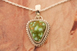 Artie Yellowhorse Genuine Sonoran Gold Turquoise Sterling Silver Navajo Pendant